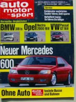 ams 1/1990 BMW 318is E30, W140 600SEC Coupè, W124