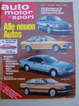 ams 15/1981 Alfasud 1.5ti, Ferrari Mondial, VW, Audi