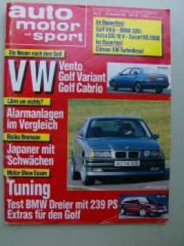 ams 25/1991 BMW Schnitzer S3 E36, 320i,Dauertest XM Turbodiesel