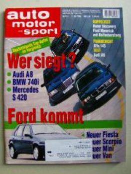 ams 14/1994 Audi A8, BMW 740i E38, S420 W140, Maverick