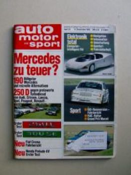 ams 25/1985 Mercedes 260E W124, 300SE W126, Fiat Croma