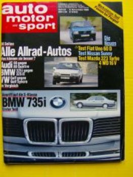 ams 23/1986 BMW 735i E32, 325i ix E30,Mazda 323 Turbo 4WD 16V