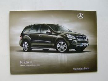 Mercedes Benz Preisliste M-Klasse BR164 Februar 2010