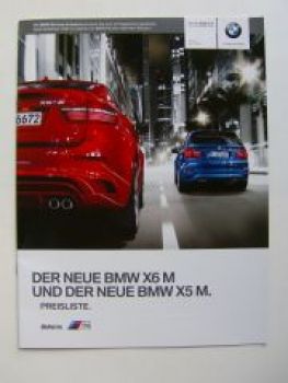 BMW X6 M X5 M Preisliste April 2010 E70 E71 NEU