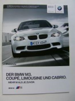 BMW Preisliste M3 Coupe E92 M3 Limousine E90 M3 Cabrio E93 2009