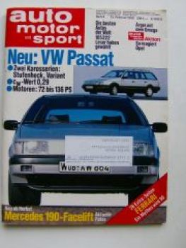 ams 4/1988 VW Passat Typ35i, Mercedes 190 W201 Facelift