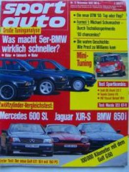 sport auto 11/1992 BMW E34 Tuning, R129 600SL, 850i E31