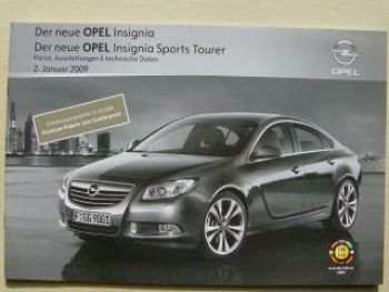 Opel Insignia +Sports Tourer Preisliste Januar 2009