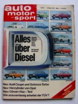 ams 6/1979 Diesel Audi 1005D, Granada, 240D W123,Fiat 132d