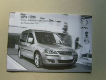 Opel Preisliste Combo November 2007 NEU