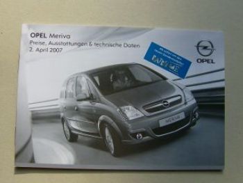 Opel Preisliste Meriva +CATCH Me April 2007