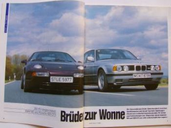 sport auto 7/1992 BMW M5 E34 3.8, Brabus 500E 6.0 W124, W140