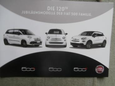 Fiat 500L 500 +X 120th Jubiläumsmodelle Prospekt 2019
