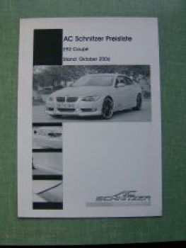 AC Schnitzer Preisliste E92 Coupe 2006