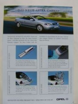 Opel Astra Cabrio Exterieur Interieur Prospektblatt April 2001