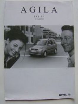 Opel Preisliste Agila Juli 2000