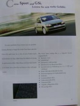 Opel Corsa C Prospekt Österreich September 2000