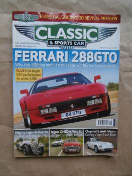 Classic & Sports Car 9/2013 Ferrari 288GTO, Jaguar XJ-SC vs. SL R107,Lancia Delta Integrale,Fiat 600,