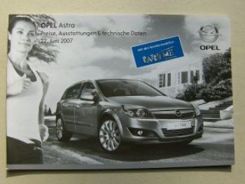 Opel Preisliste Astra November 2008