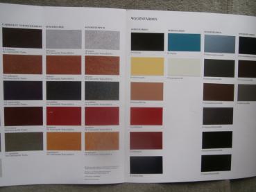 Porsche 911 Carrera +turbo +928 S4 Farben- & Innenausstattungen 1988