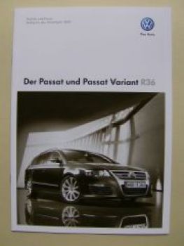 VW Passat +Variant R36 Prospekt 3C2 3C5 Oktober 2009