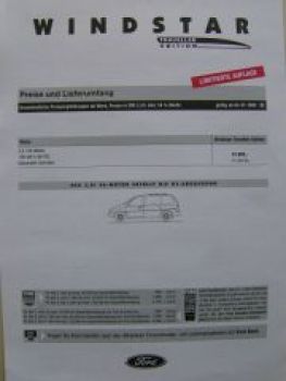 Ford Windstar Prospekt Juni 1996 NEU