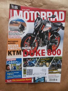 Motorrad 18/2015 KTM Duke 800,Vergleichstest Kawasaki Z1000SX vs. Suzuki GSX-S 1000F,