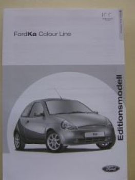 Ford Ka Colour Line Preisliste März 2002