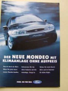 Ford Mondeo Prospektblatt +Klimaanlage ohne Aufpreis