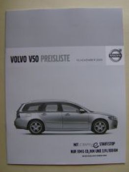 Volvo Preisliste V50 16.11.2009 NEU