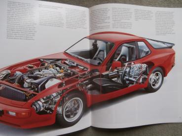 Porsche 944 Großformat Prospekt+Farben/Polster Juli 1984