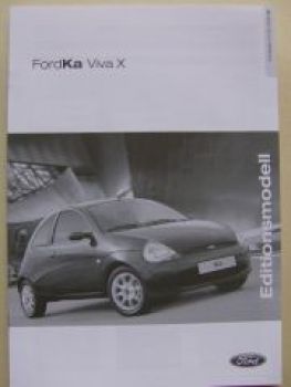 Ford Ka Viva X Preisliste Juli 2004 NEU