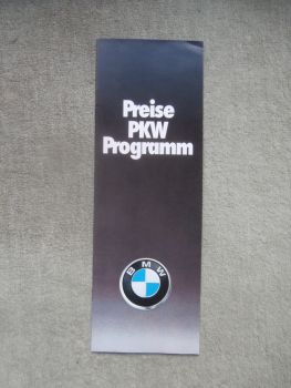 BMW Preisliste 1502, 316-320i,518-528,2500 2.8L 3.0S 3.0SI 3.3Li E3,630CS 633CSI E24 23.August 1976
