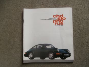 christophorus magazin Juli 1988 NR.213 911 Speedster,944 turbo Cup,959,Carrera RSR Turbo