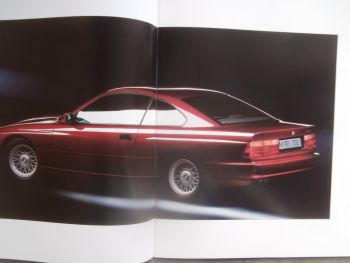 BMW 850i E31 Neue Ansichten zum Fortschritt Prospekt E31 September 1989+Farben/Polster