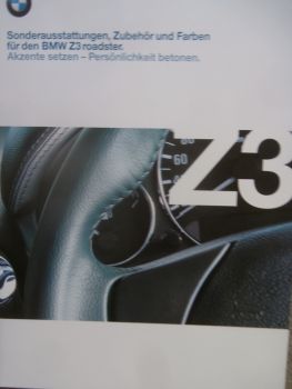 BMW Z3 roadster E36/7 Sonderausstattungen Zubehör & Farben 9/1998
