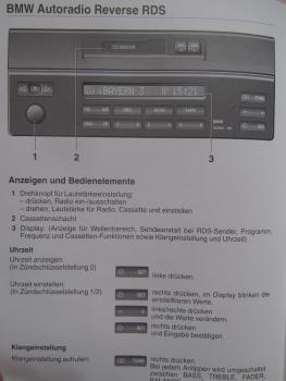 BMW Autoradio Reverse RDS Business RDS +CD RDS 9/1995