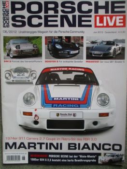 Porsche Scene Live 6/2012 Martini 91 Carrera 2.7 Coupé aus 1974,930 turbo 3.3,944S Coupé,996 C2,968 Cabriolet