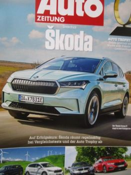 Auto Zeitung Skoda Enyaq iV+Mercedes EQA,Octavia RS Combi vs. BMW 320d Touring G21,