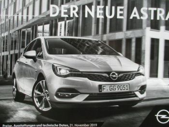 Opel Astra K Preisliste 21.November 2019