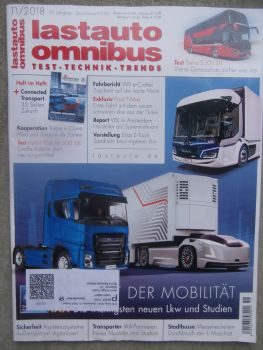 lastauto omnibus 11/2018 Setra S531 DT,Test Man TGX 18.500 XXL,Ford F-Max,Fahrbericht VW e-Crafter,