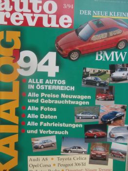 auto revue 3/1994 BMW 3er Reihe E36 compact E36/5,Celica 1.8ST-i,Opel Corsa B Joy 1.4i,Safrane Baccara Biturbo,306 xTdT