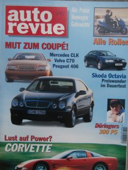 auto revue 5/1997 Dauertest Skoda Octavia TDI SLX,Honda SLR 650,BMW 525tds Touring E39,CLK W208