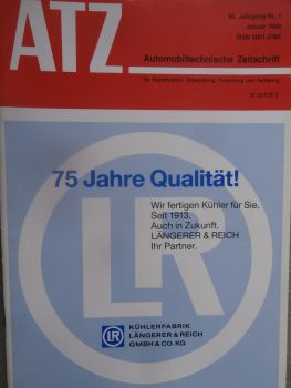 Automobil Technische Zeitschrift 1/1988 Neue BMW 2,0l 2,5l und 2,7l eta M20 Motoren,neue 5er Reihe E34,Fiat Ducato Maxi,