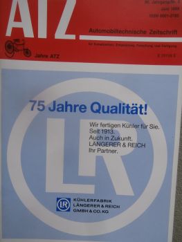 Automobil Technische Zeitschrift 6/1988 zum 90jährigen Bestehen der ATZ,Automobile im Deutschen Museum