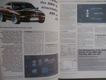 Automobil Technische Zeitschrift 2/1990 BMW 850i E31 Bremssystems einschließlich ABS und ASC,