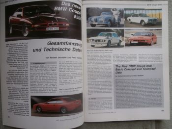 Automobiltechnische Zeitschrift 7+8/1990 BMW 850i E31 Gesamtfahrzeug und technische Daten,