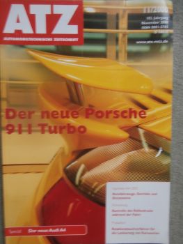 Automobiltechnische Zeitschrift 11/2000 neue Porsche 911 turbo (996),neue Audi A4,VW Lupo FSI