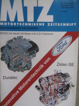 Motortechnische Zeitschrift 12/1995 Ford V6 Motor 2,5l DOHC 24V Duratec,Zetec SE 1,25L 16V DOHC Motor,