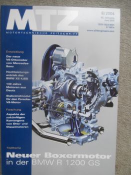 Motortechnische Zeitschrift 6/2004 BMW Boxermotor für R1200GS,Antrieb des X5 E53 4.8is,MercedesBenz V6 Motor M272
